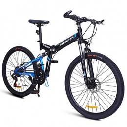 JLZXC Bici JLZXC Mountain Bike Mountain Bike, 24 / 26 inch Unisex Ravine Bike 27 Costi Acciaio al Carbonio Telaio Freno A Disco Anteriore Sospensione (Color : Blue, Size : 26'')