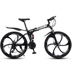 JXH 26" 21-velocit Mountain Bike per Adulti, Alluminio Leggero Sospensione Totale Frame, Forcella della Sospensione, Freni a Disco,Nero