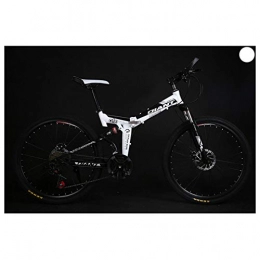 KXDLR Bici KXDLR 26" Biciclette Full Suspension Mountain Bike, 21-30 Costi Alto Tenore di Carbonio-Acciaio Shock Struttura di Assorbimento, Bianca, 30 Speed