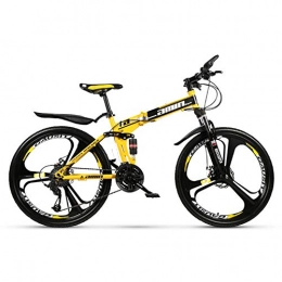 KXDLR Bici KXDLR 26" Dual Suspension Frame Mountain Bike 24 Ad Alta velocità-Acciaio al Carbonio E Freni A Disco Doppio, Giallo
