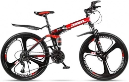 LAMTON Bici LAMTON 26" Folding City Bike Bicicletta della Montagna con 24 velocit 3 Rotella tagliapasta 10 Cm Assorbimento di Scossa MTB for 165-185 Cm Adulti (Red)