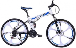 LAZNG Mountain Bike pieghevoles LAZNG Folding Mountain Bike for Adulti, Soft-Coda della Bicicletta della Montagna, Doppio Freno a Disco e Sospensione Anteriore Forcella, 26inch Ruote (Colore : Blu)
