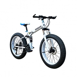 LHQ-HQ Bici LHQ-HQ Bicicletta Pieghevole da Montagna per Adulti, 24 velocità per Ragazzi MTB Bicicletta A Doppio Disco Freno 20"4.0 Fat Tire Bike Dual-Sospensione, A