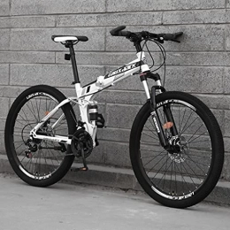LHQ-HQ Bici LHQ-HQ - Mountain bike pieghevole da 26 pollici, per adulti, 24 velocità, con doppia sospensione, telaio in acciaio al carbonio, doppio freno a disco, D