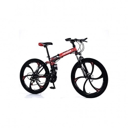 Liangsujian Bici Liangsujian Bicicletta, Mountain Bike 27-velocità Dual-Shock Integrata Integrata Pieghevole in Mountain Bike Bicicletta Bicicletta, Sport e intrattenimento (Color : Red, Number of speeds : 21)