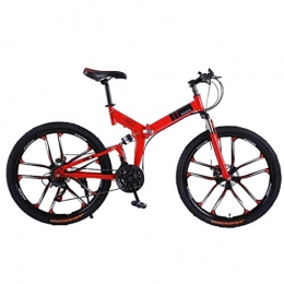 LILIS Bici LILIS Mountain Bike Biciclette Mountain Bike for Adulti MTB Pieghevole Strada Biciclette for Uomini e Donne 26in Ruote Regolabile velocità Doppio Freno a Disco (Color : Red2, Size : 21 Speed)