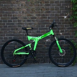 Liutao Bici liutao, mountain bike da 26 pollici, 21 velocità, pieghevole, con doppio freno a disco, adatta per adulti, 66 cm, verde
