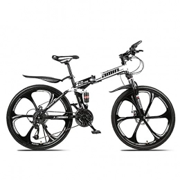 LiuWHweiXunDa, mountain bike pieghevoli da 26" a 30 velocità, in acciaio al carbonio all-mountain bike, biciclette a doppia sospensione a doppio disco, mountain bike portatile antiscivolo per adulti.