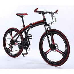 LIYONG Mountain Bike pieghevoles LIYONG 26-inch Pieghevole Ammortizzante Mountain Bike con Freni a Disco Ruote E Integrati (Colore: Giallo) HLSJ ( Color : Black )