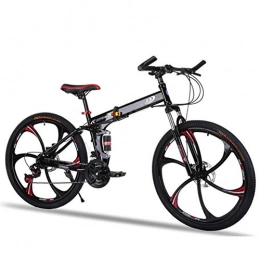 LJ Mountain Bike pieghevoles LJ Mountain bike pieghevole da 26 pollici, freno a doppio disco in acciaio al carbonio ad alta velocità, per adulti, a velocità variabile, ammortizzatore, bicicletta, lega di alluminio, esterno, moun
