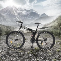 LOYEMAADE Mountain Bike pieghevoles LOYEMAADE Bicicletta pieghevole da 26 pollici, unisex, con freni a disco a 21 marce, con forcella anteriore ammortizzata