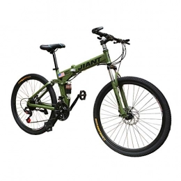 LYRWISHPB Bici LYRWISHPB Sospensione Folding Mountain Bike Completa Folding Mountain Bike 21 / 24 velocità Biciclette Uomini o Donne MTB Pieghevole Telaio più Colori Disponibili (Color : Green, Size : 24 Speed)
