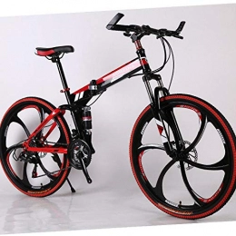 MOBDY Bici MOBDY Mountain Bike Pieghevole da 26 Pollici Guida Adulto a velocit variabile Doppio Ammortizzatore Studente Racing Cross-Country Bicycle-Red_26 * 18, 5 (175-185 cm)