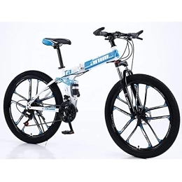 HAOANGZHE Mountain Bike pieghevoles Mountain bike 26 pollici, 21-30 velocità, doppia ruota integrata ammortizzatore pieghevole mountain bike bicicletta