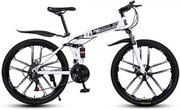 Dirty hamper Bici Mountain bike 26in 24 velocità per adulti, telaio leggero a sospensione, forcella di sospensione, freno a disco, bianco