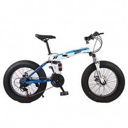 WZB Bici Mountain Bike, 7 / 21 / 24 / 27 / 30 Speed ​​Steel Frame, 4.0"Fat Tire Spoke Wheels Sospensione Bici Pieghevole, 3, 30 velocità
