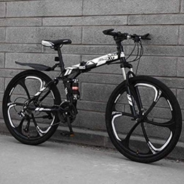Dirty hamper Bici Mountain Bike - Bicicletta pieghevole a sospensione completa, telaio in acciaio al carbonio e doppio freno a disco, B, 24 inch 24 speed