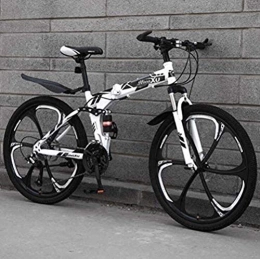 Dirty hamper Bici Mountain Bike - Bicicletta pieghevole a sospensione completa, telaio in acciaio al carbonio e doppio freno a disco, C, 24 inch 24 speed