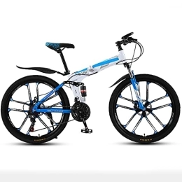 ASPZQ Mountain Bike pieghevoles Mountain Bike, Comodo Mobile Portatile Compatto Leggero Dual Disco Freno A Disco Piegatura Freno per Uomini Donne - Studenti E Pendolari Urbani, D, 24 Inches