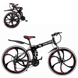 Haoo Bici Mountain Bike in acciaio al carbonio da 26", non pieghevole, a 21 velocità, con sospensione completa, bici da mountain bike, comoda corsa in bicicletta a velocità veloce per gli uomini (B)