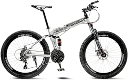 ADAPEY Bici Mountain Bike Mountain Bike Bicicletta Pieghevole Mountain Bike Bicicletta da Strada Pieghevole MTB da Uomo 21 Velocità Bici Ruote for Donne Adulte (Color : White, Size : 24in)