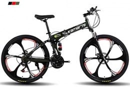 Bbhhyy Bici Mountain Bike, Mountain Bike Unisex Pieghevole Telaio, MTB Bike Uomo Bike Sospensione Doppia velocità 21 / 24 / 27 / 30 (Color : Black, Size : 24 Inches)