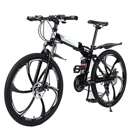 HUAQINEI Bici Mountain bike per adulti, bicicletta a doppio disco in acciaio al carbonio ad alto tenore di carbonio pieghevole MTB per studenti Bicicletta da uomo e da donna Biciclette da esterno, 24 velocità
