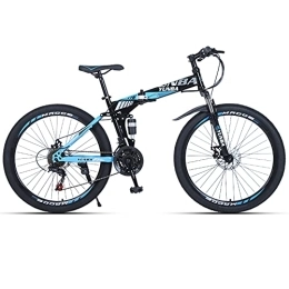SHANJ Bici Mountain Bike Pieghevole da Uomo, MTB Biciclette da Montagna per Adulti Pieghevoli a 21-27 Velocità con Freni a Disco, Forcella Anteriore a Sospensione Completa Bloccabile, Bici da Corsa da Esterno d