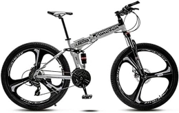 Aoyo Bici Mountain Trail biciclette, Mountain Bike, pieghevoli, 26 pollici, 21 velocità, MTB, sospensione totale, Bici Mtb, Freni a doppio disco meccanico, sedile regolabile (Color : Black and White)