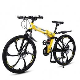 MRQXDP Bici MRQXDP Bicicletta da MTB a sospensione, pieghevole, a 27 velocità, per uomini e donne, bicicletta per adolescenti, adulti, mountain bike, da 26 pollici, colore: giallo