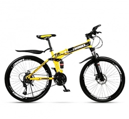 N&I Bici N&I Mountain Bikes Foldable Adult Mountain Bike off-Road Double Disc Brake Beach Snow Bikes Full Suspension High-Carbon Steel Bicycle 26 inch Wheels B 24 Speed a 21 Speed