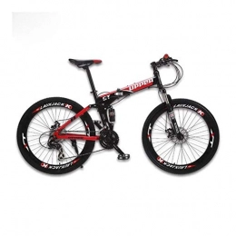 NOLOGO Bici NoraHarry Flower Mountain Bike con 24 Marce Disco del Freno e Inossidabile Che Piega Telaio Love Sports (Color : Black Red)