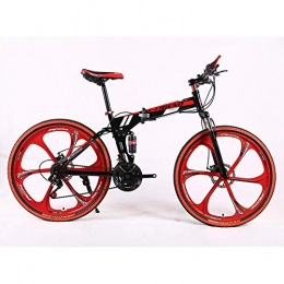 Oanzryybz Alta qualità 26-inch Due Colori Folding Mountain Bike, Doppio Assorbimento di Scossa/Freno a Disco, variare la velocità di Una Ruota Uomini e Le Donne della Bicicletta (Color : 4)