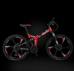 VVBGTS Bici Pieghevole MountainBike Folding Mountain bike, 26" unisex-alto tenore di carbonio Biciclette in acciaio, doppio assorbimento di scossa a velocità variabile Off-road mountain bike, doppio ammortizzante