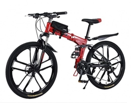 XQIDa durable Bici pieghevole rapido Mountain bike di fascia alta per ragazze ragazzi uomini e donne freni a doppio disco+doppi ammortizzatori bicicletta pieghevole per deragliatore a 27 velocità, carico:330 libbre