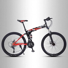 KaiKai Bici Pieghevole Telaio Mountain Bike, da 24 pollici doppia della sospensione della bicicletta, Adulto doppio freno a disco alto tenore di carbonio in acciaio Mountain Bike Trail, 21-24-27-velocità Anti-Sli