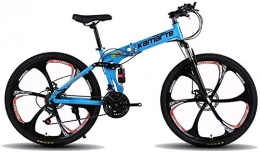 QZ Mountain Bike pieghevoles QZ Folding Bike, Bicicletta della Montagna, Hard Tail Bici 26 Pollici velocit Biciclette, Sospensione MTB Completa, Studente di Variable Speed Bike (Color : Blue, Size : 21 Speed)