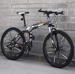 QZ Bici QZ Folding Bike Mountain Bike della bicicletta a noleggio biciclette for adulti Sospensione completa pieghevole MBT biciclette, acciaio al carbonio telaio in acciaio del freno a disco 24 pollici 21 ve