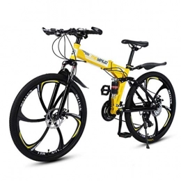 RPOLY Bici RPOLY Mountain Bike per Adulti, Dual Shock Absorption, 6-Ruote a Raggi, Spiaggia motoslitta Biciclette Unisex Road Bike, Yellow_26 inch