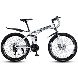 RR-YRL Mountain Bike pieghevoles RR-YRL 26-inch Folding Bike, Mountain Bike, Bike Ammortizzatore, Unisex City Road Bike, White 24 Shift