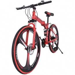 Ruote da 26 pollici Mountain Bike Pieghevole Bikes Mountain Bikes, 21 Velocità Bicicletta per adulti con freni a doppio disco Bici a sospensione completa per ...