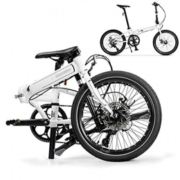 SHIN Bici SHIN Mountain Bike Pieghevole, 20 Pollici Bicicletta Pieghevole Adulto, Bici Unisex 8 velocità con Doppio Freno a Disco / White