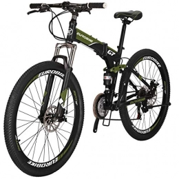 LS2 Mountain Bike pieghevoles SL Mountain bike a doppia sospensione, G7 MTB 21 velocità, bicicletta da 27, 5 pollici, ruote a raggi pieghevole (verde)