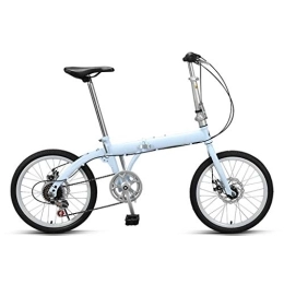 Ssrsgyp Bicicletta Pieghevole Bicicletta da Città Portatile Ultraleggera A 6 velocità Bicicletta da Montagna per Esterno in Acciaio Ad Alto Tenore di Carbonio V-Brake Anteriore (Color : Blue)