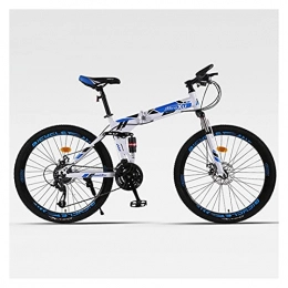 Story Mountain Bicycle Pieghevole Ruota Ruota Doppio Ammortizzatore Ammortizzatore Adult Cross-Country Uomini e Donne Quattro Colori opzionali (Color : Blue 24speed)