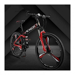 Story Bici Story Mountain Bike a velocità variabile Pieghevole Doppio Disco Freno a Disco in Lega di Alluminio One Ruota 3 Coltello Bicicletta per Studente 2019 (Color : Red, Size : 27speed)