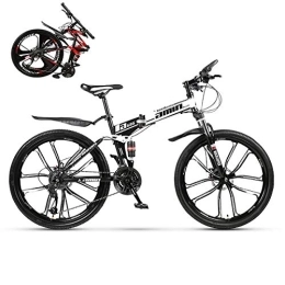 STRTG Bici STRTG Mountain Bike Pieghevole, Bicicletta trasportabile Folding MTB, piegabile Telaio in Fibra di Carbonio, per 21 * 24 * 27 * 30 velocità 24 * 26 Pollici Uomini e Donne Biciclette