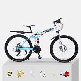 STRTG Bici STRTG Unisex Folding MTB, Mountain Bike Pieghevole, icicletta Folding trasportabile, 21 * 24 * 27 * 30 velocità Bicicletta Pieghevole Adulto 21 * 24 * 26 Pollici