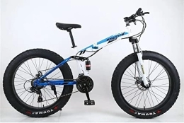 TAURU Bici TAURU Mountain bike pieghevole per adulti, freno a disco mountain bike da donna, telaio morbido in acciaio al carbonio (26, bianco blu)