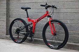 Tbagem-Yjr Bici Tbagem-Yjr 24 Pollici Assorbimento degli Urti Spostando Coda Morbida Mens Mountain Bike, Mountain Pieghevole Biciclette (Color : Red)